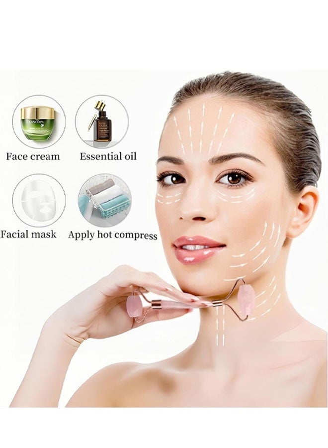 Jade Roller Massage Stick & Gua Sha Set - Natural Stone Facial Massage Tools for Lymphatic Drainage, Anti-Puffiness & Glowing Skin, Spa-Quality Skincare, Gift-Ready Packaging - Image 4